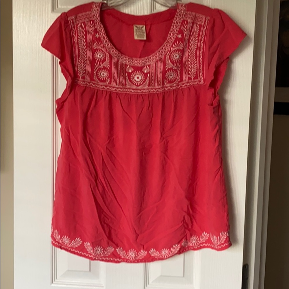 Embroidered Pink Top